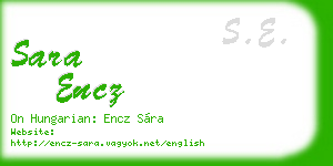 sara encz business card